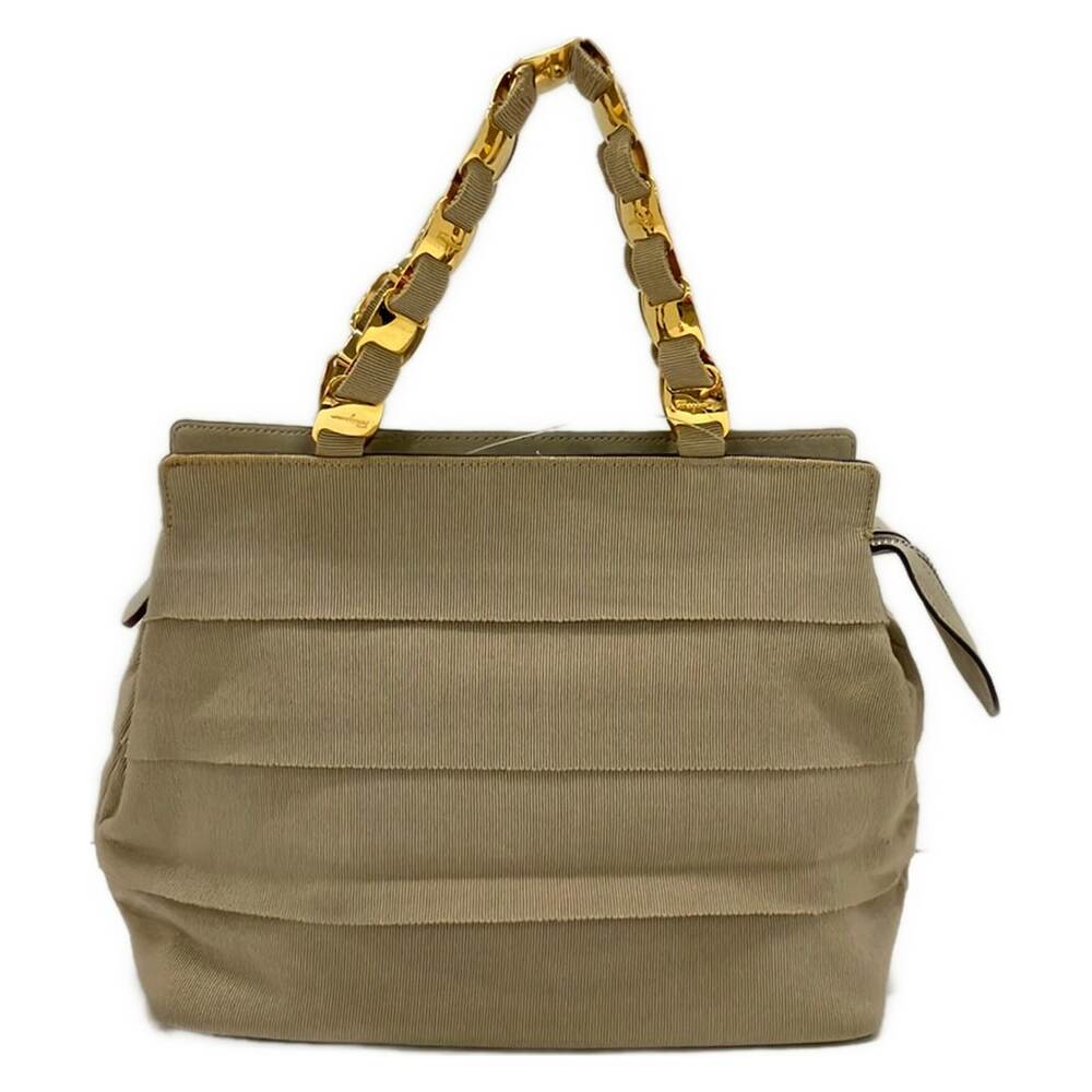Salvatore Ferragamo Vara Handbag Nylon Leather